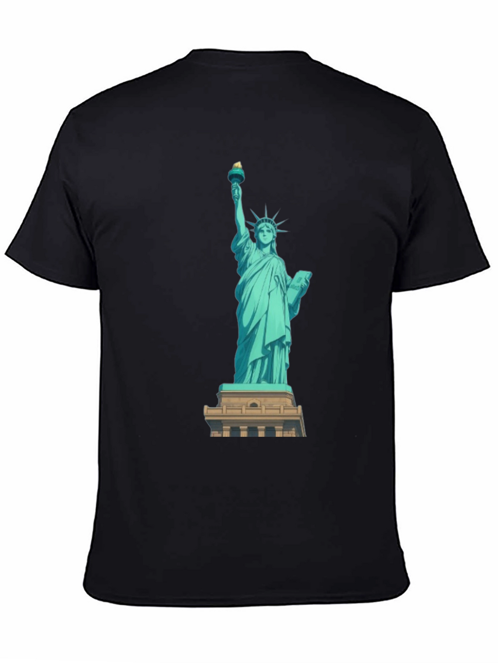 Statue of Liberty Graphic Tee - Black Cotton T-Shirt