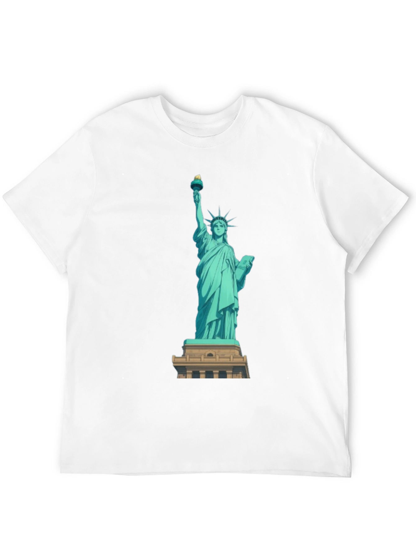 Statue of Liberty Graphic Tee - Black Cotton T-Shirt