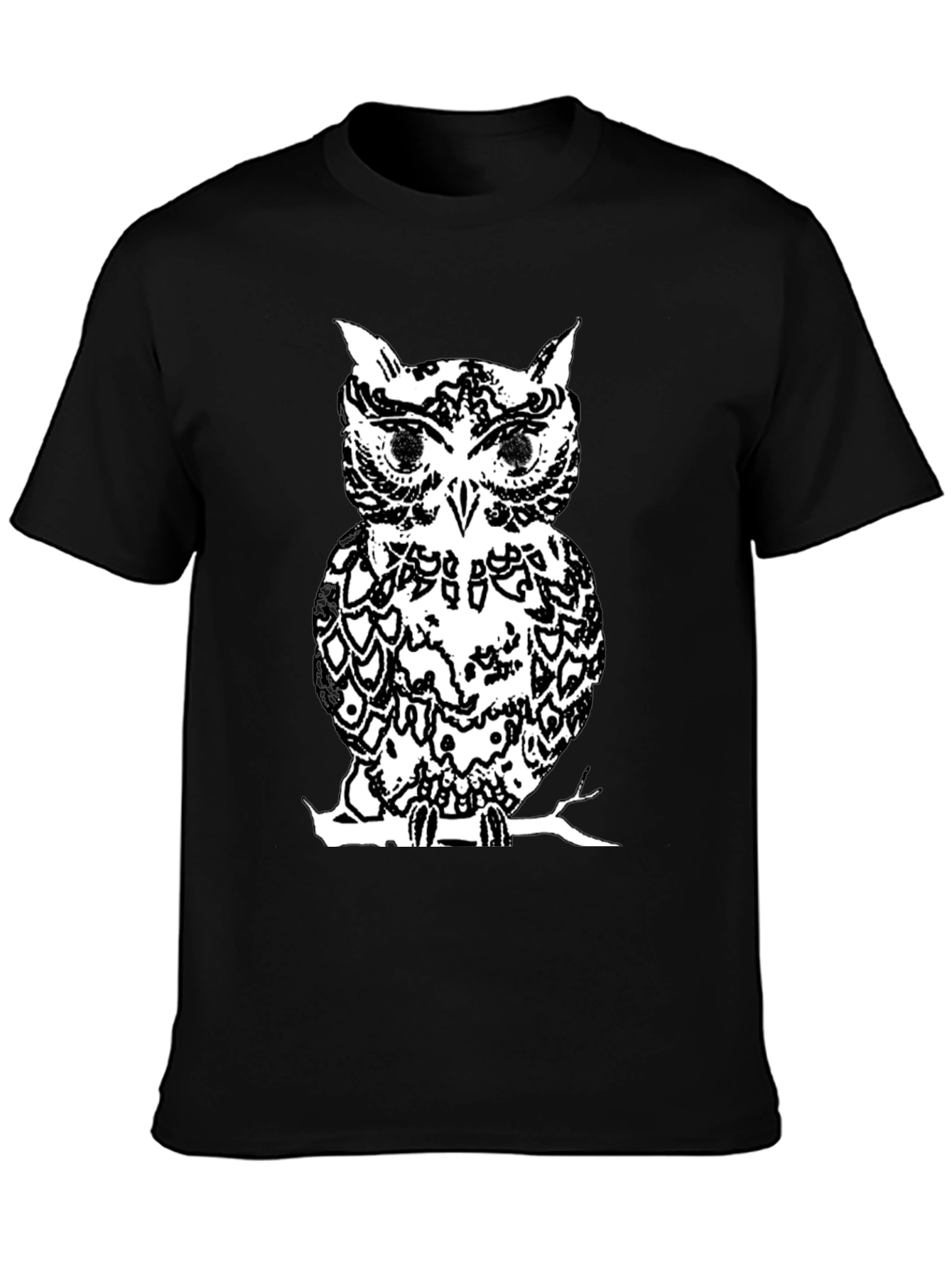 Black Owl Graphic Tee - Stylish Mens T-Shirt