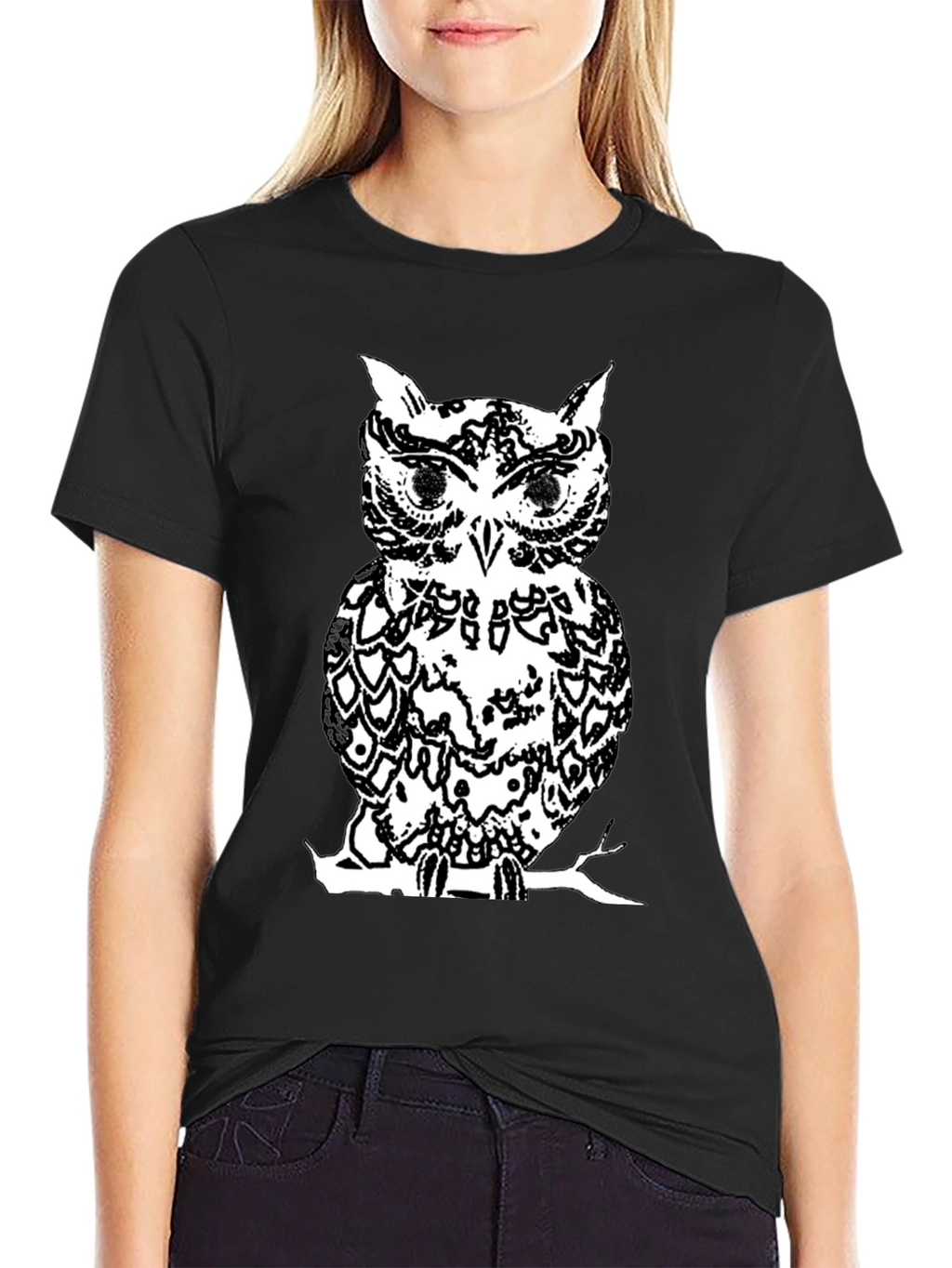 Black Owl Graphic Tee - Stylish Mens T-Shirt