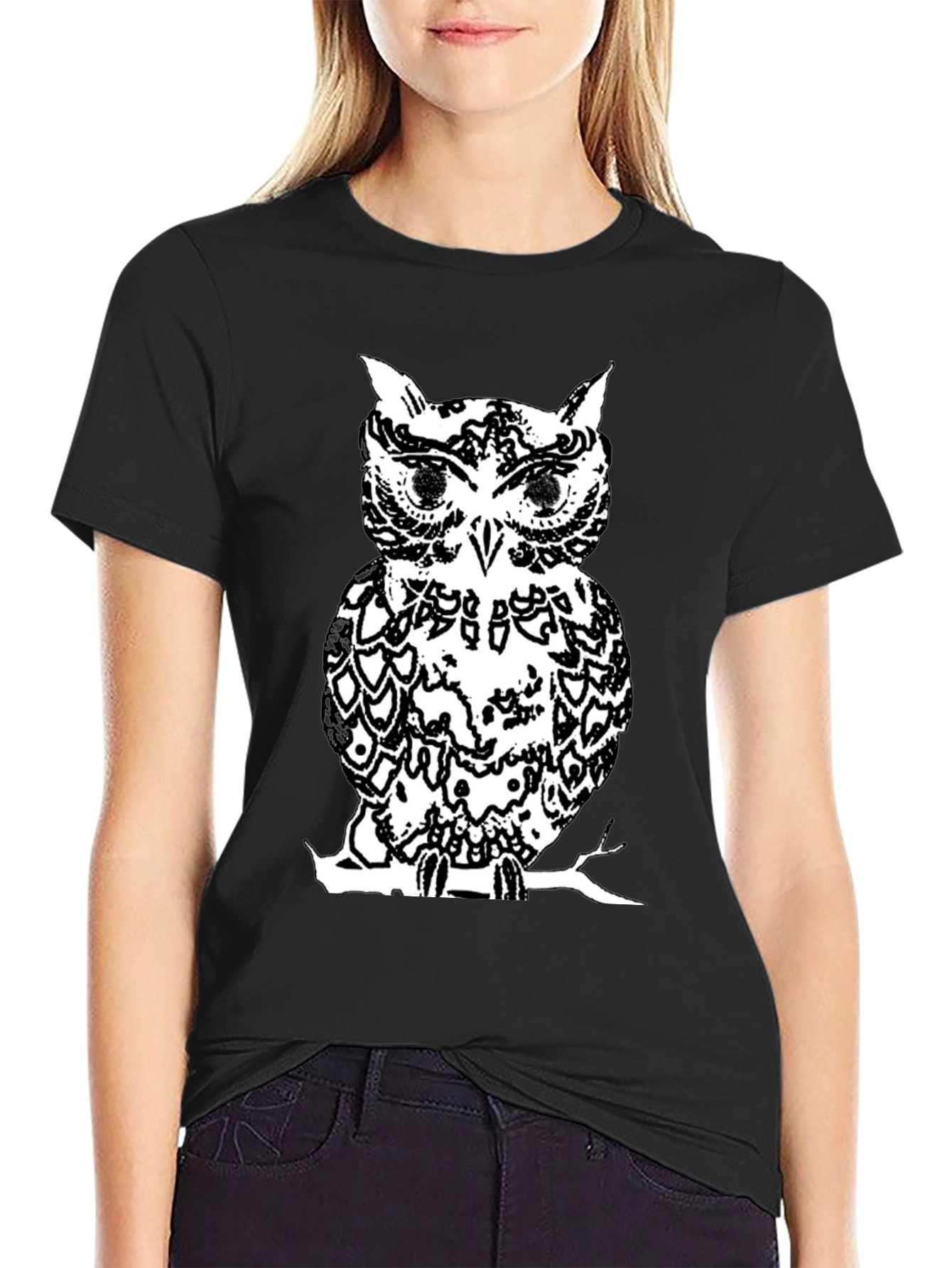 Black Owl Graphic Tee - Stylish Mens T-Shirt