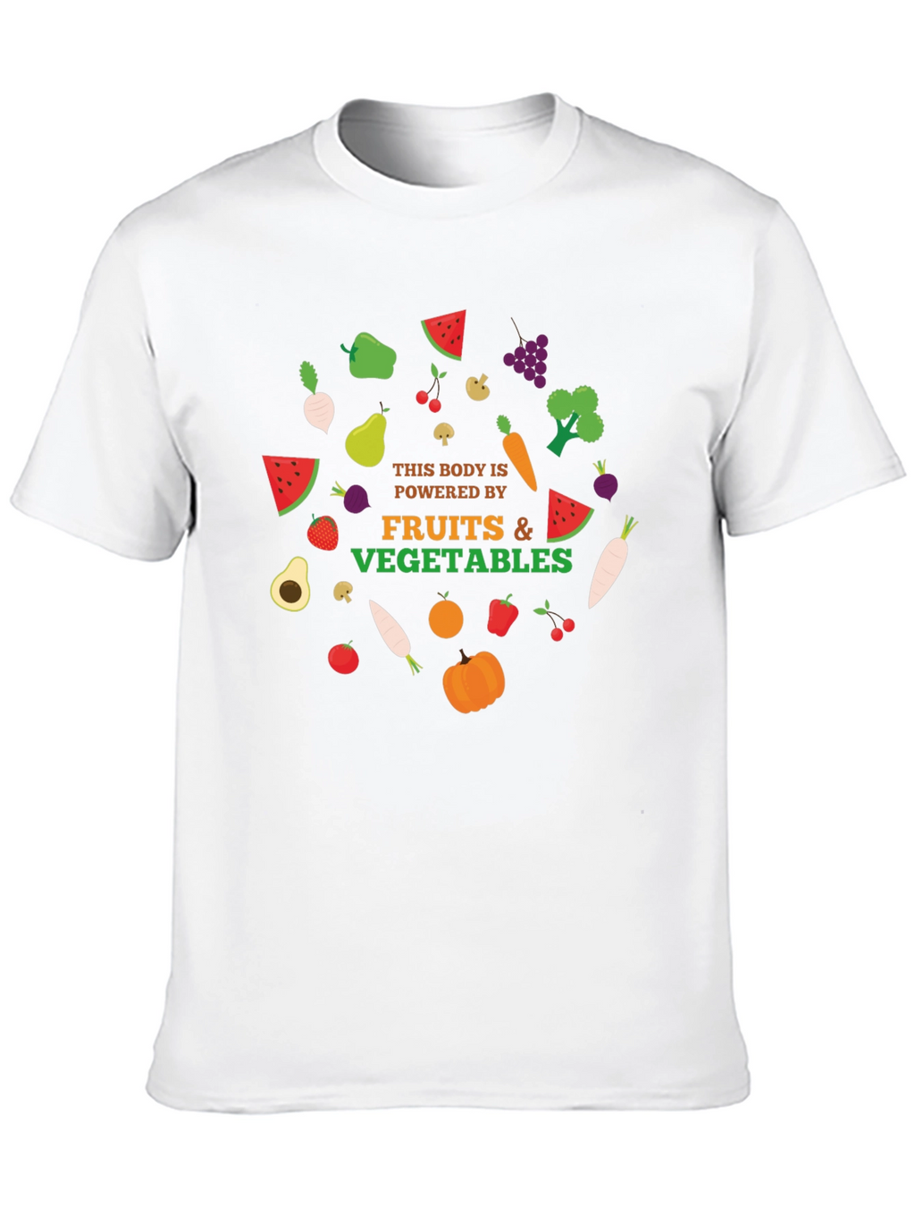 Powered By Fruits & Vegetables Graphic T-Shirt