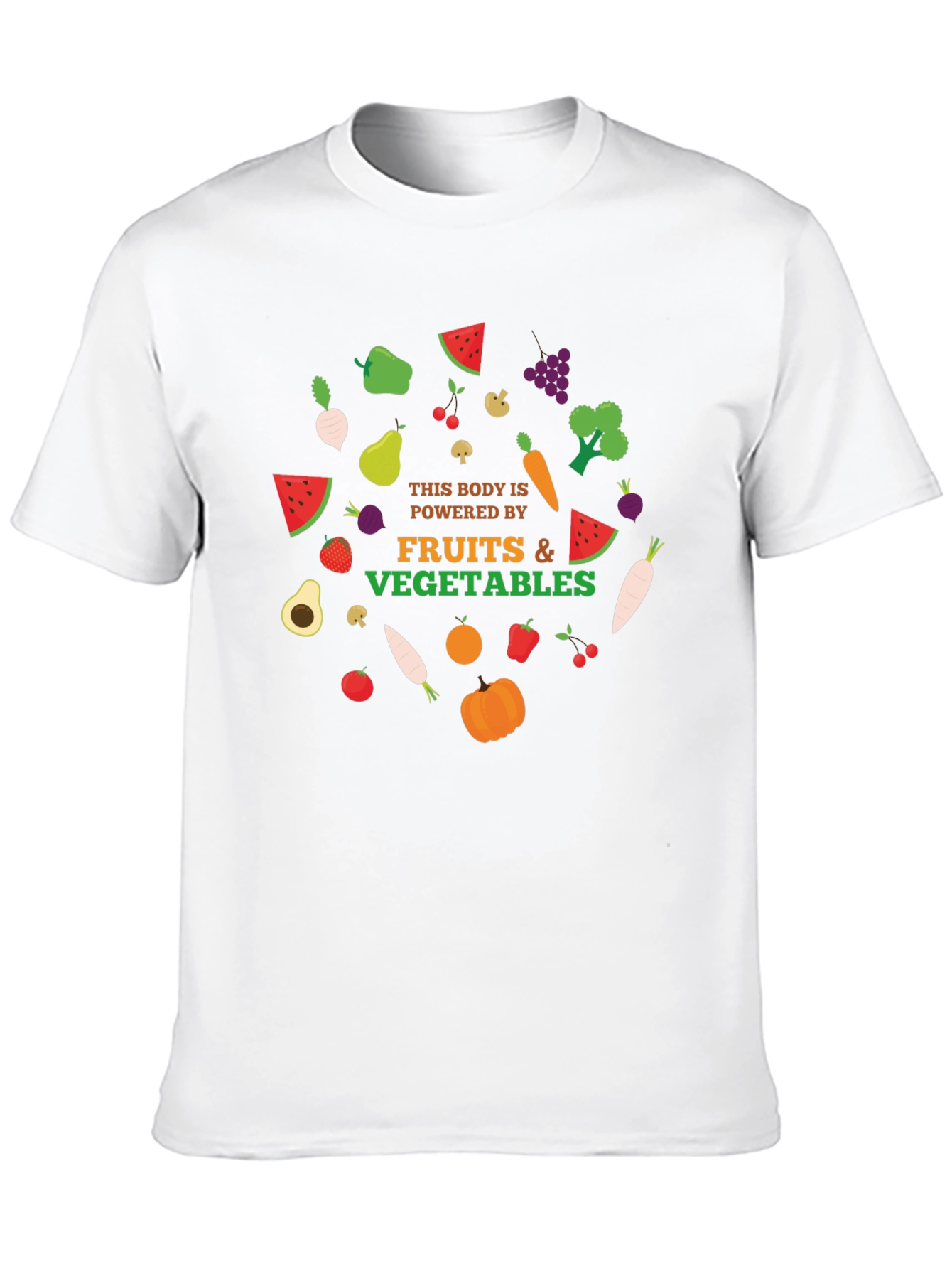 Powered By Fruits & Vegetables Graphic T-Shirt