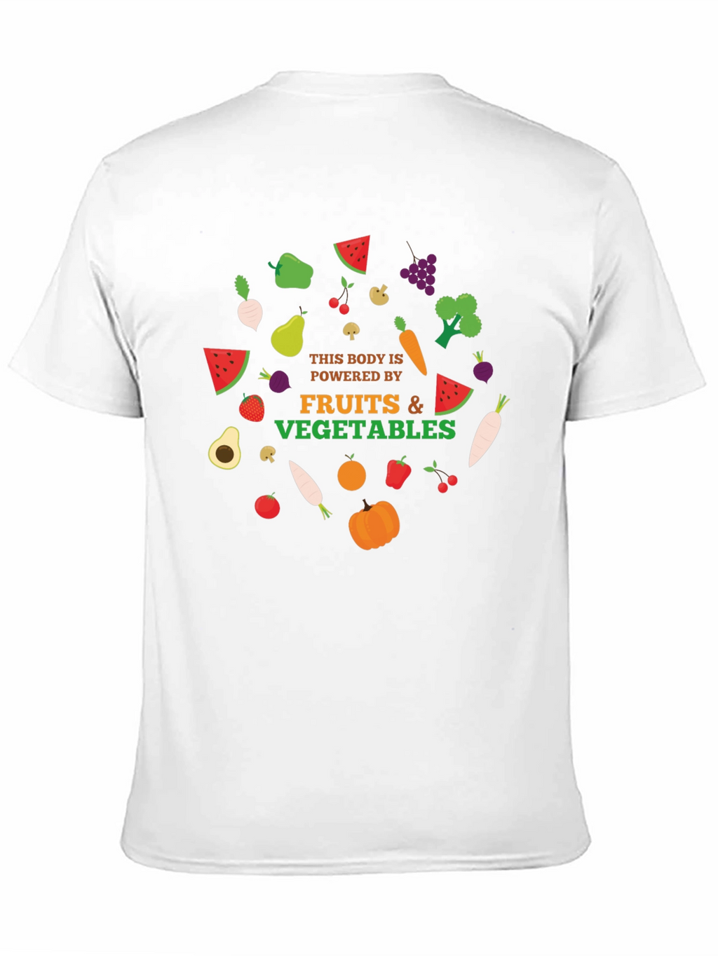 Powered By Fruits & Vegetables Graphic T-Shirt