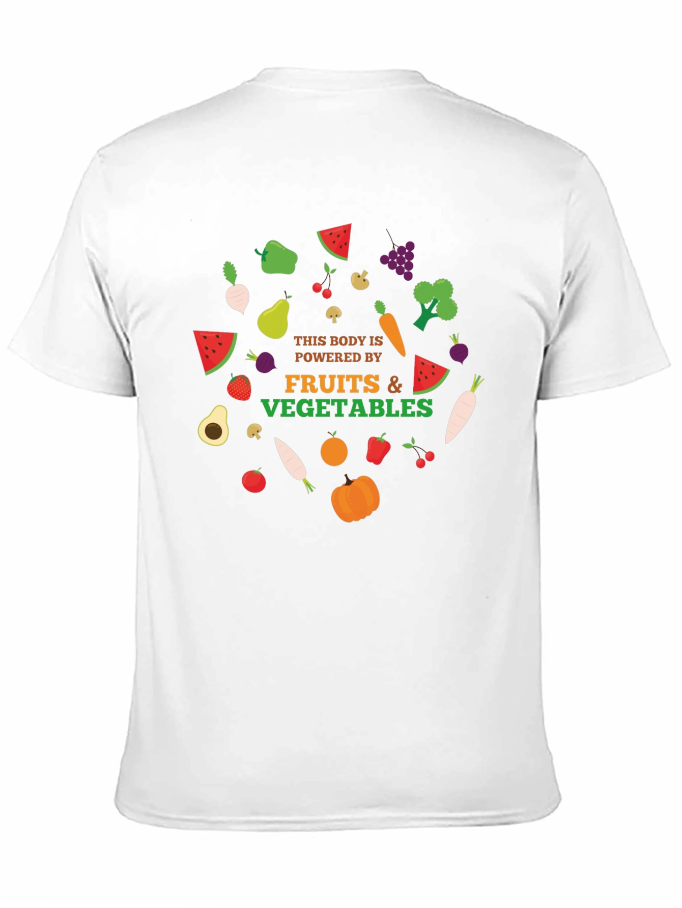 Powered By Fruits & Vegetables Graphic T-Shirt