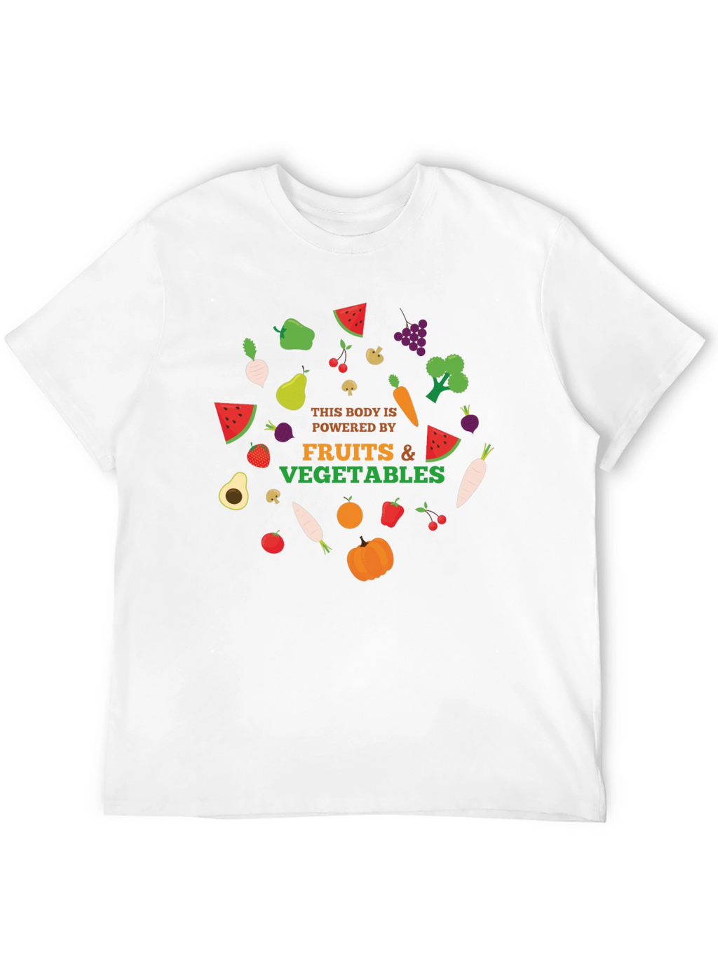 Powered By Fruits & Vegetables Graphic T-Shirt
