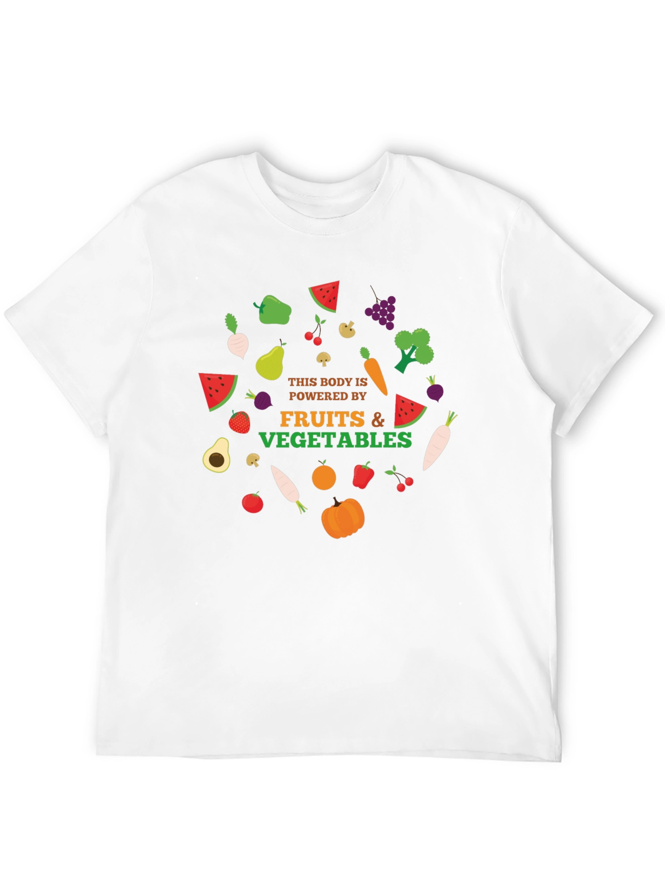 Powered By Fruits & Vegetables Graphic T-Shirt