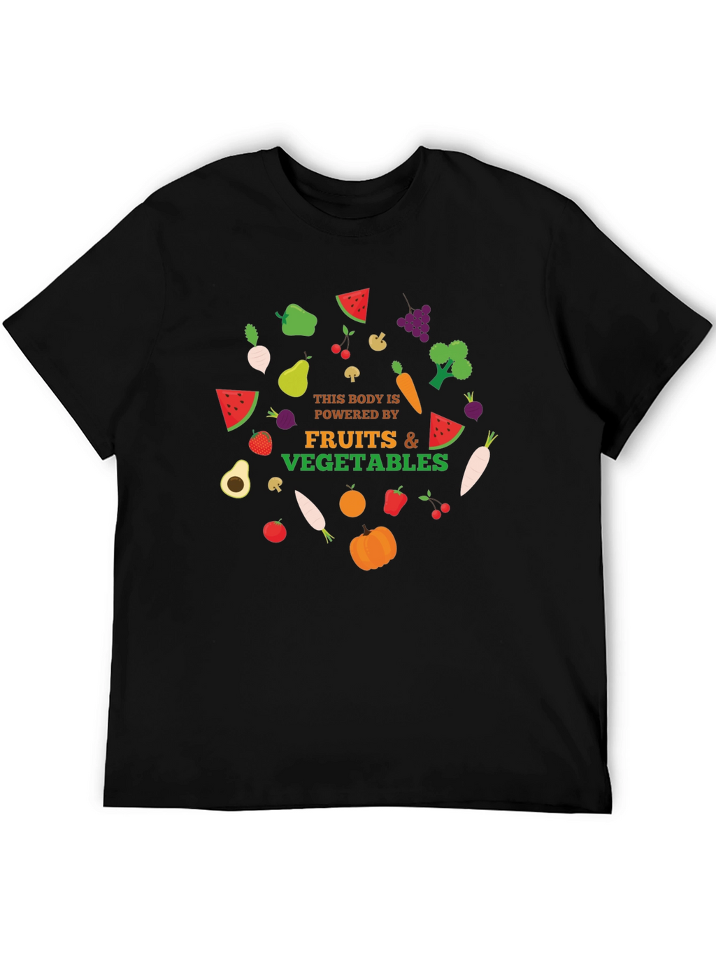 Powered By Fruits & Vegetables Graphic T-Shirt