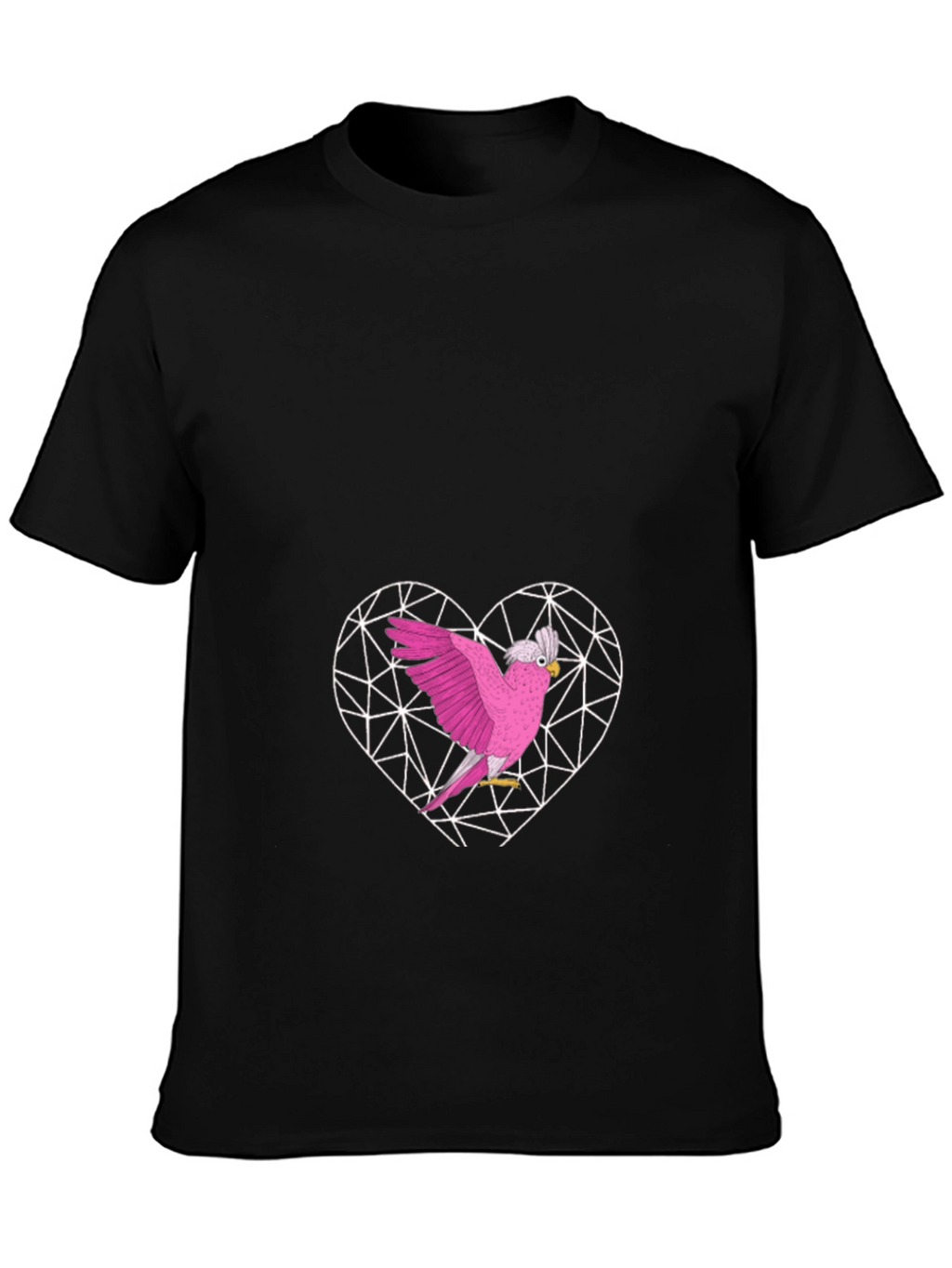 Pink Cockatoo Heart Graphic T-Shirt