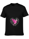 Pink Cockatoo Heart Graphic T-Shirt