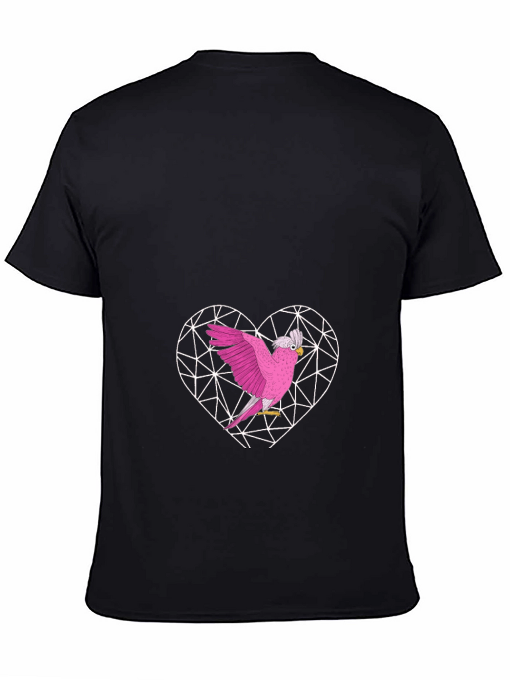 Pink Cockatoo Heart Graphic T-Shirt