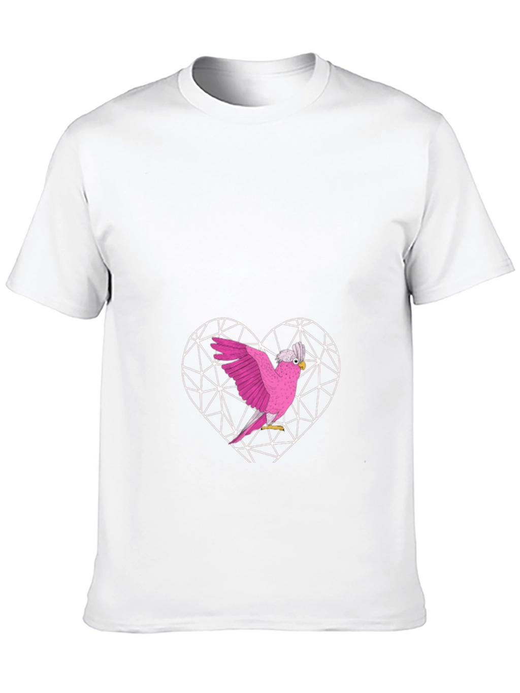 Pink Cockatoo Heart Graphic T-Shirt