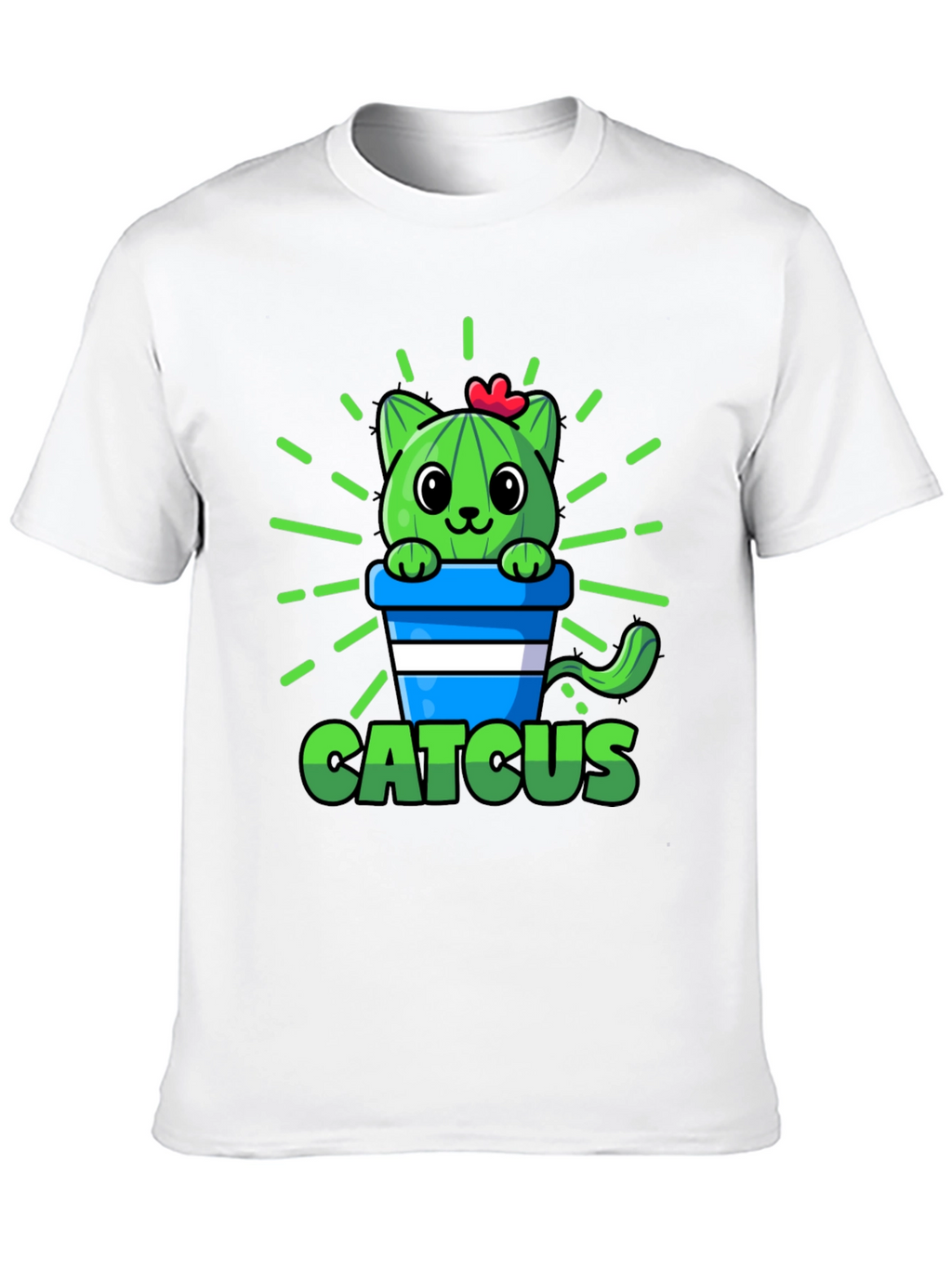Cute Catcus Graphic T-Shirt - Funny Cactus Cat Tee