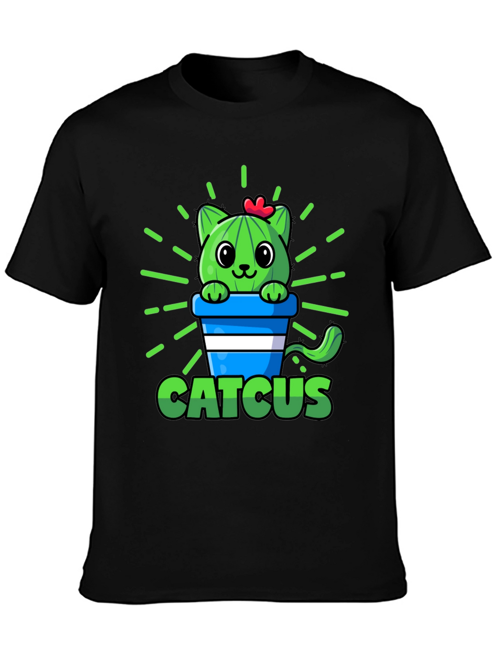 Cute Catcus Graphic T-Shirt - Funny Cactus Cat Tee