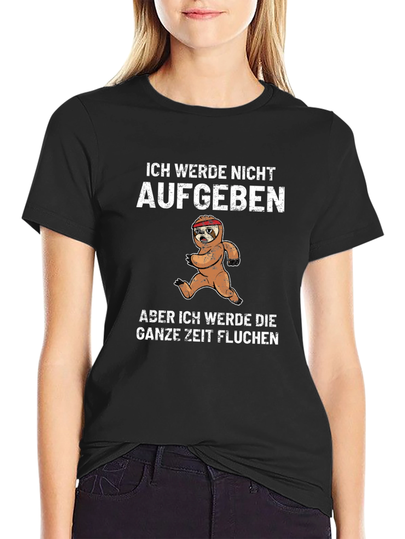 Funny Sloth Running T-Shirt - Ich Werde Nicht Aufgeben
