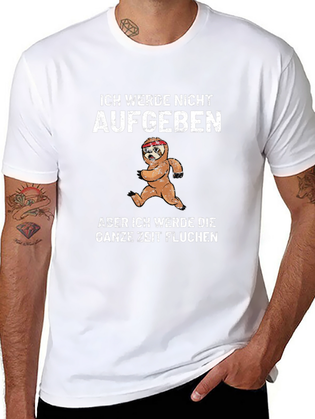 Funny Sloth Running T-Shirt - Ich Werde Nicht Aufgeben