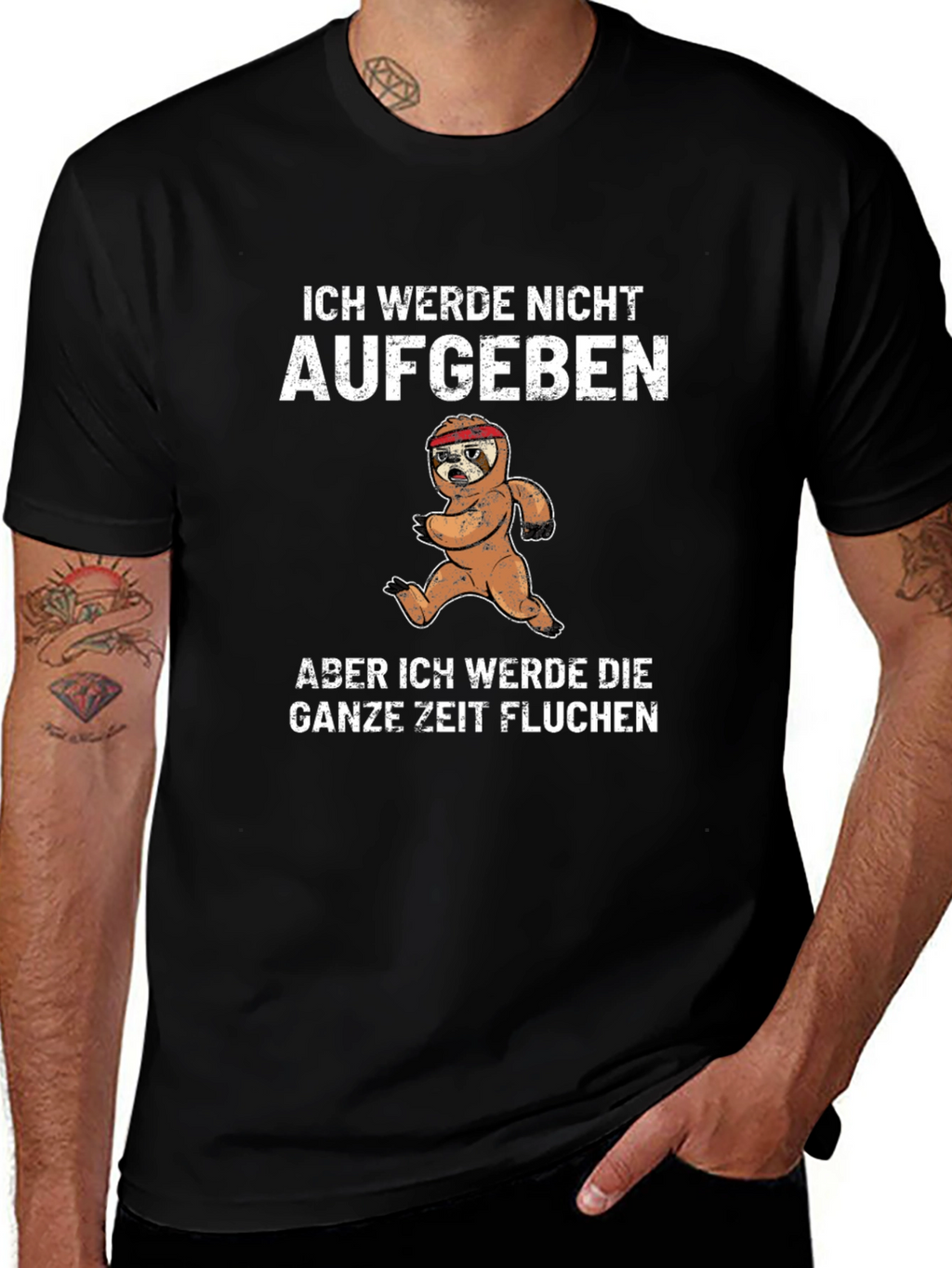 Funny Sloth Running T-Shirt - Ich Werde Nicht Aufgeben