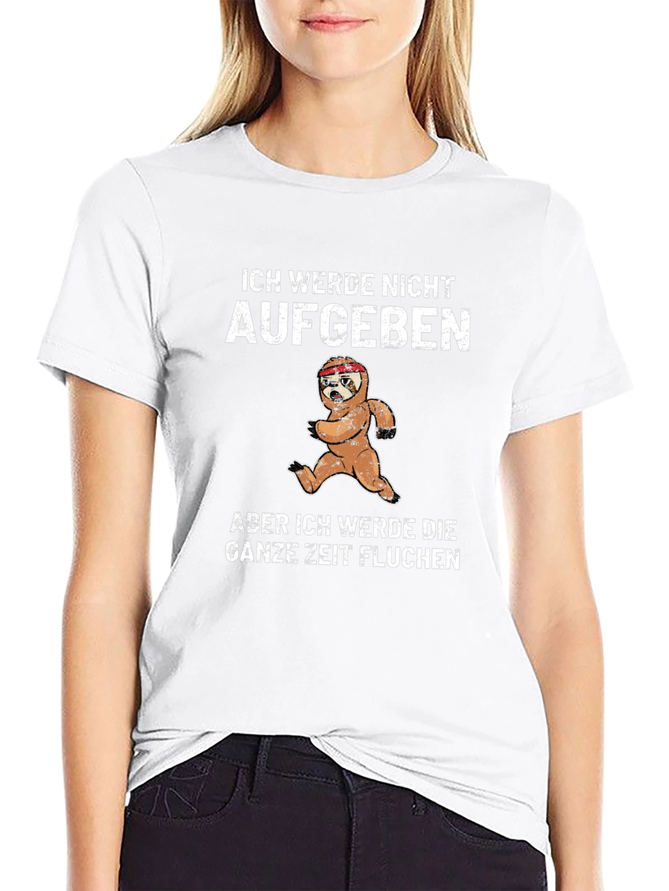 Funny Sloth Running T-Shirt - Ich Werde Nicht Aufgeben