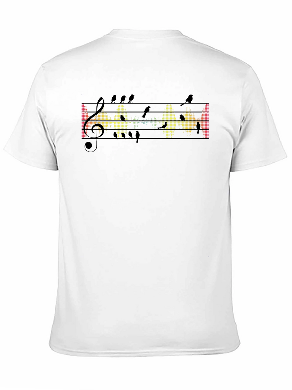 Musical Birds Graphic Tee - Black Cotton T-Shirt