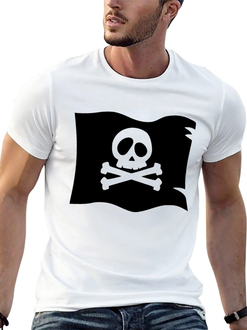 Black Pirate Flag Skull T-Shirt