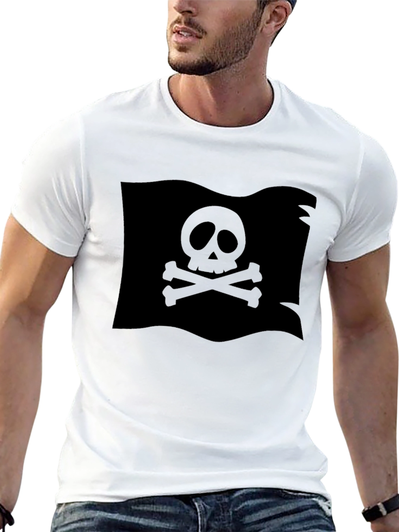Black Pirate Flag Skull T-Shirt