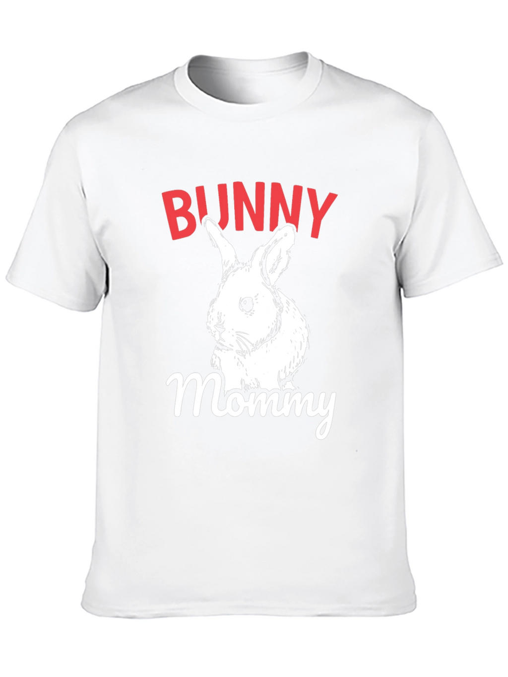 Bunny Mommy Graphic T-Shirt - Black Crew Neck Tee