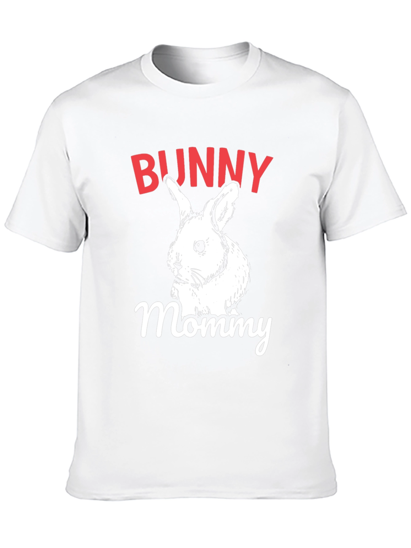 Bunny Mommy Graphic T-Shirt - Black Crew Neck Tee