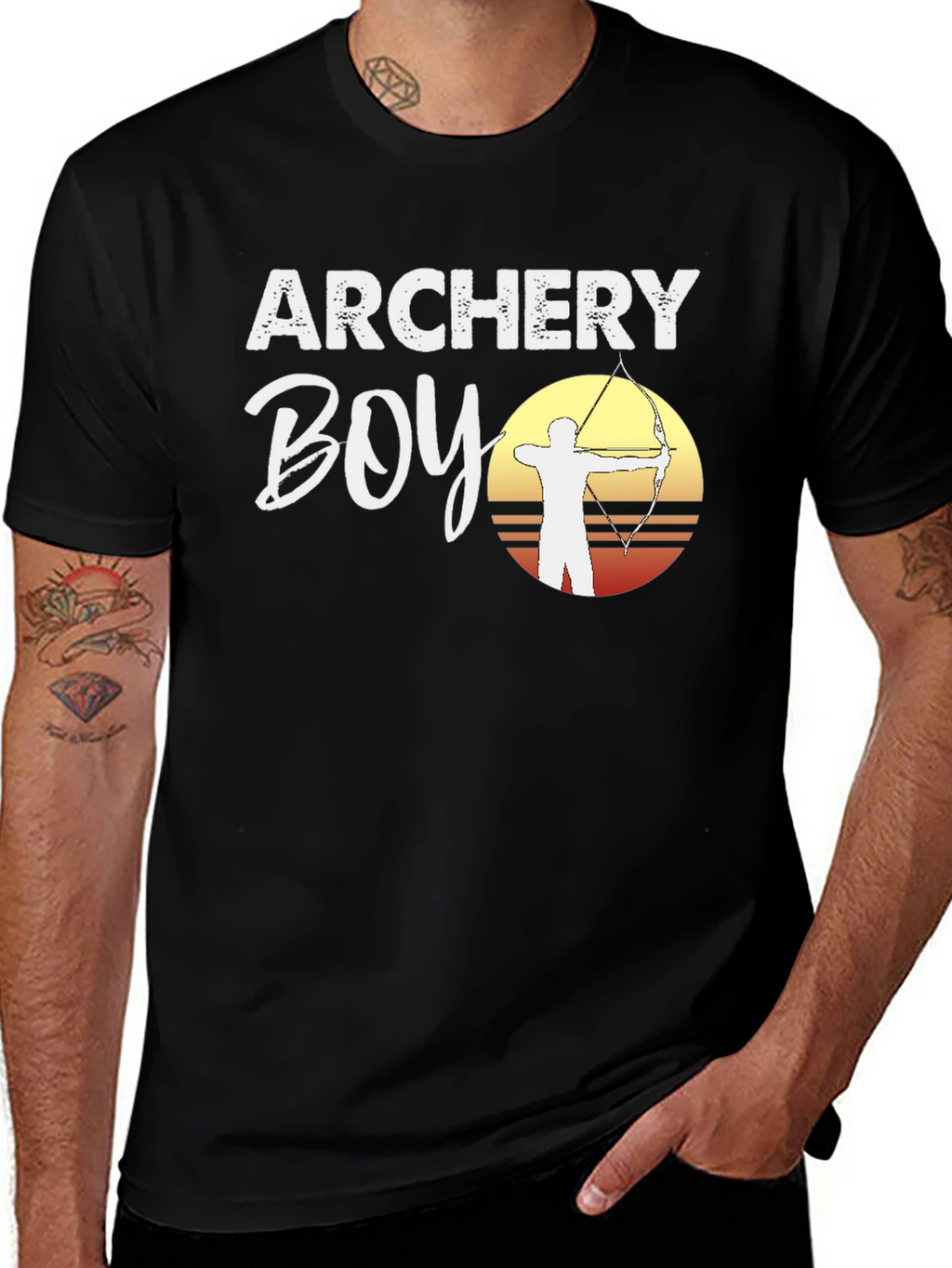 Archery Boy Graphic T-Shirt - Archer Silhouette Tee