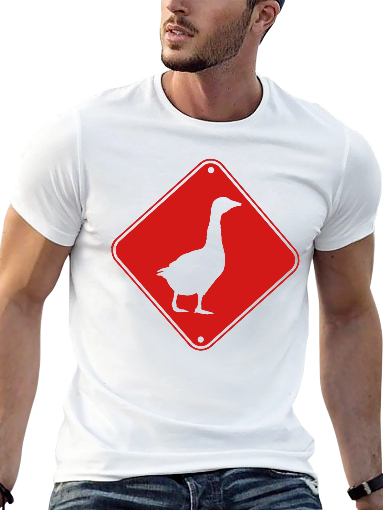 Goose Crossing Sign T-Shirt - Black