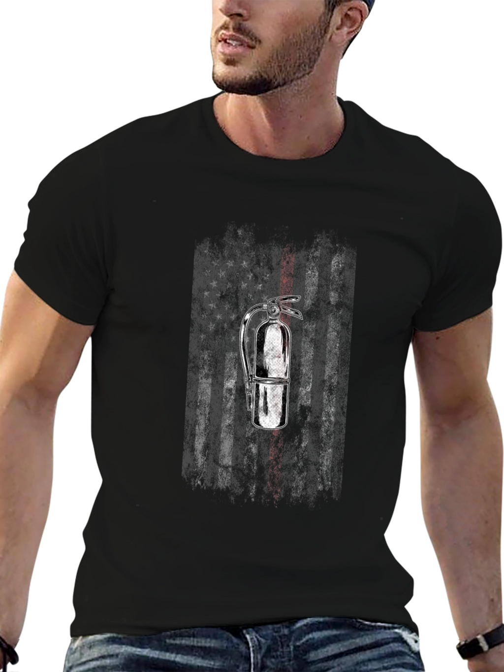 Firefighter American Flag T-Shirt