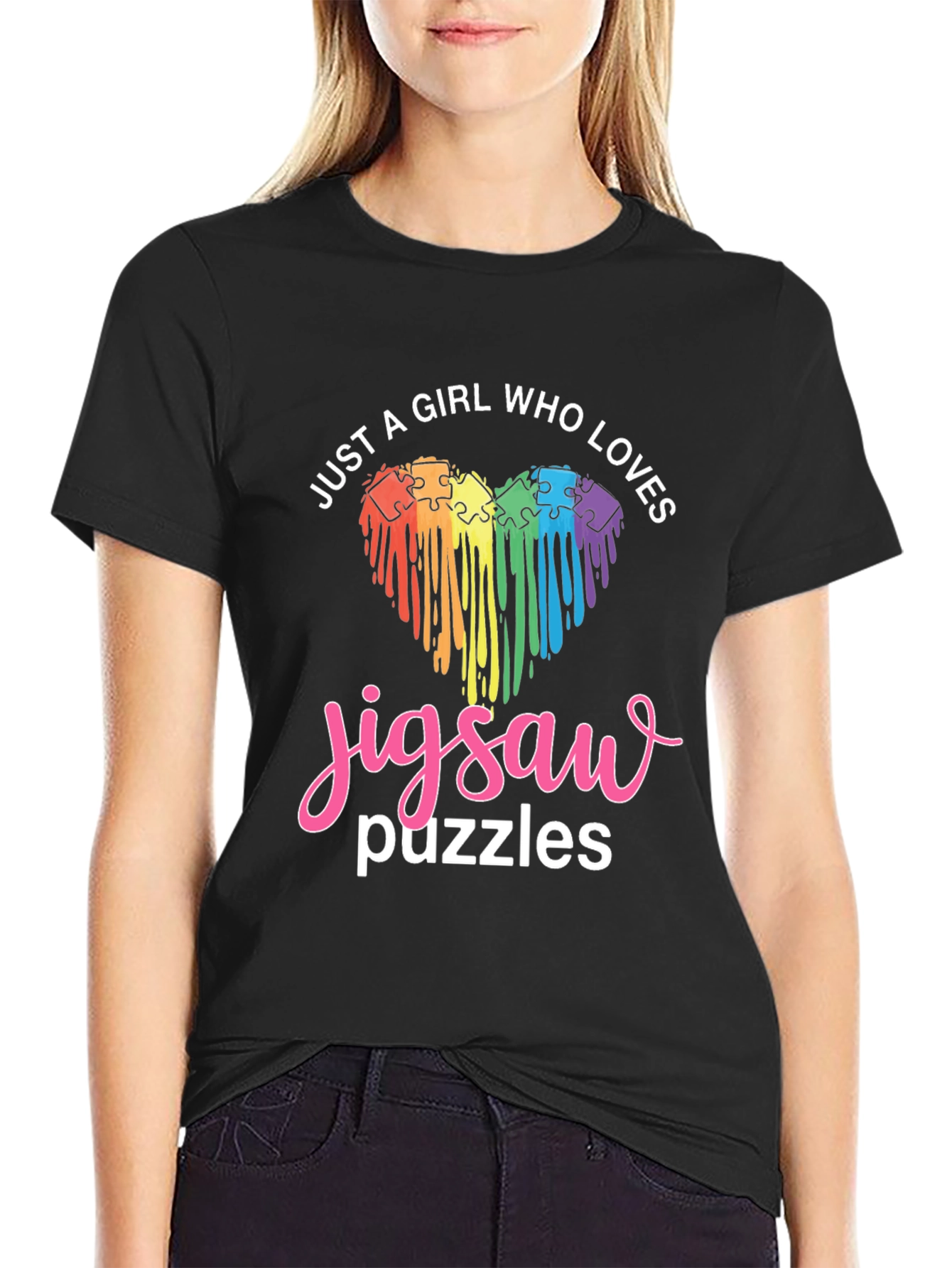 Girl Loves Jigsaw Puzzles T-Shirt