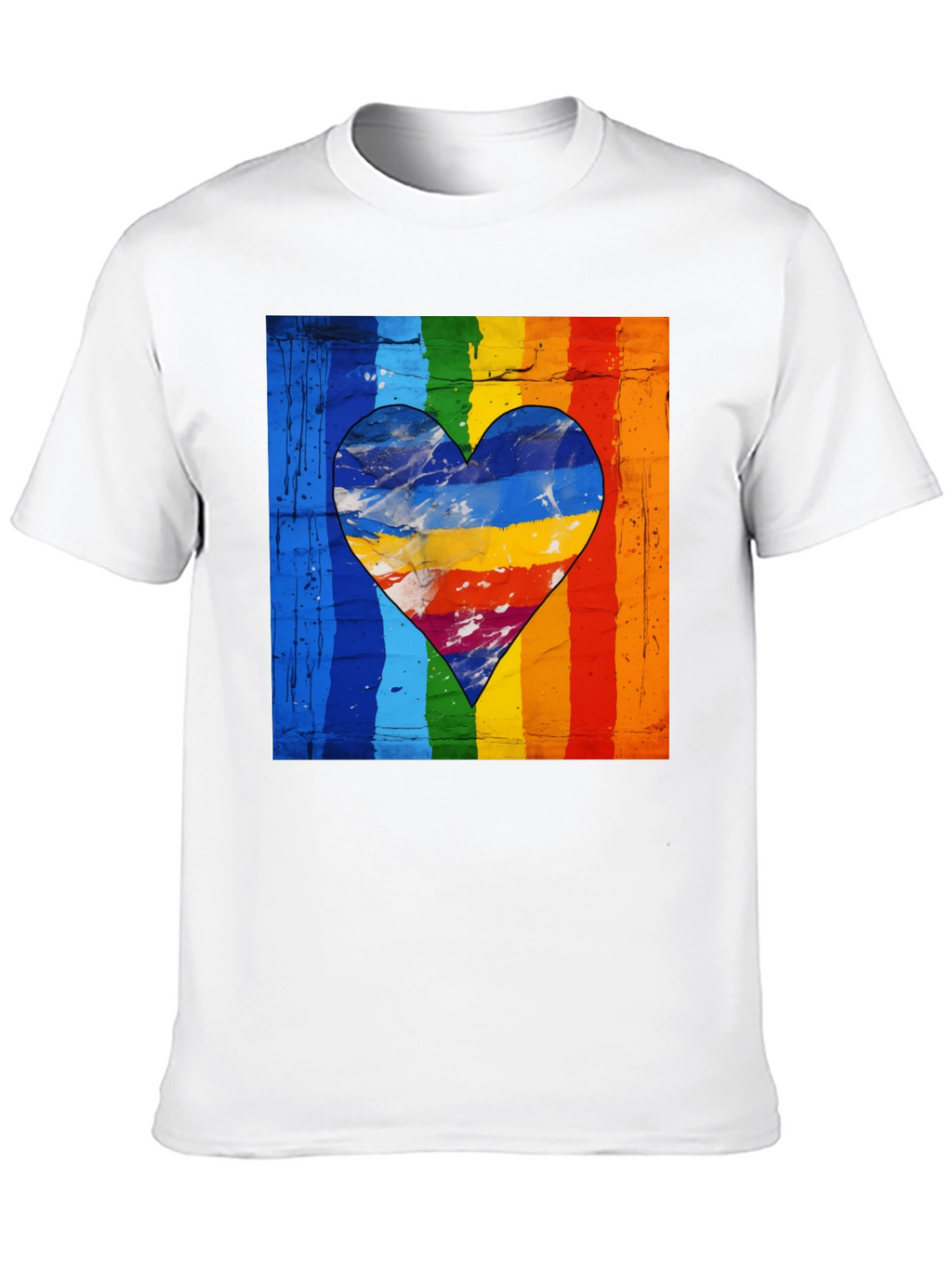 Rainbow Heart Graphic Tee - Pride Love