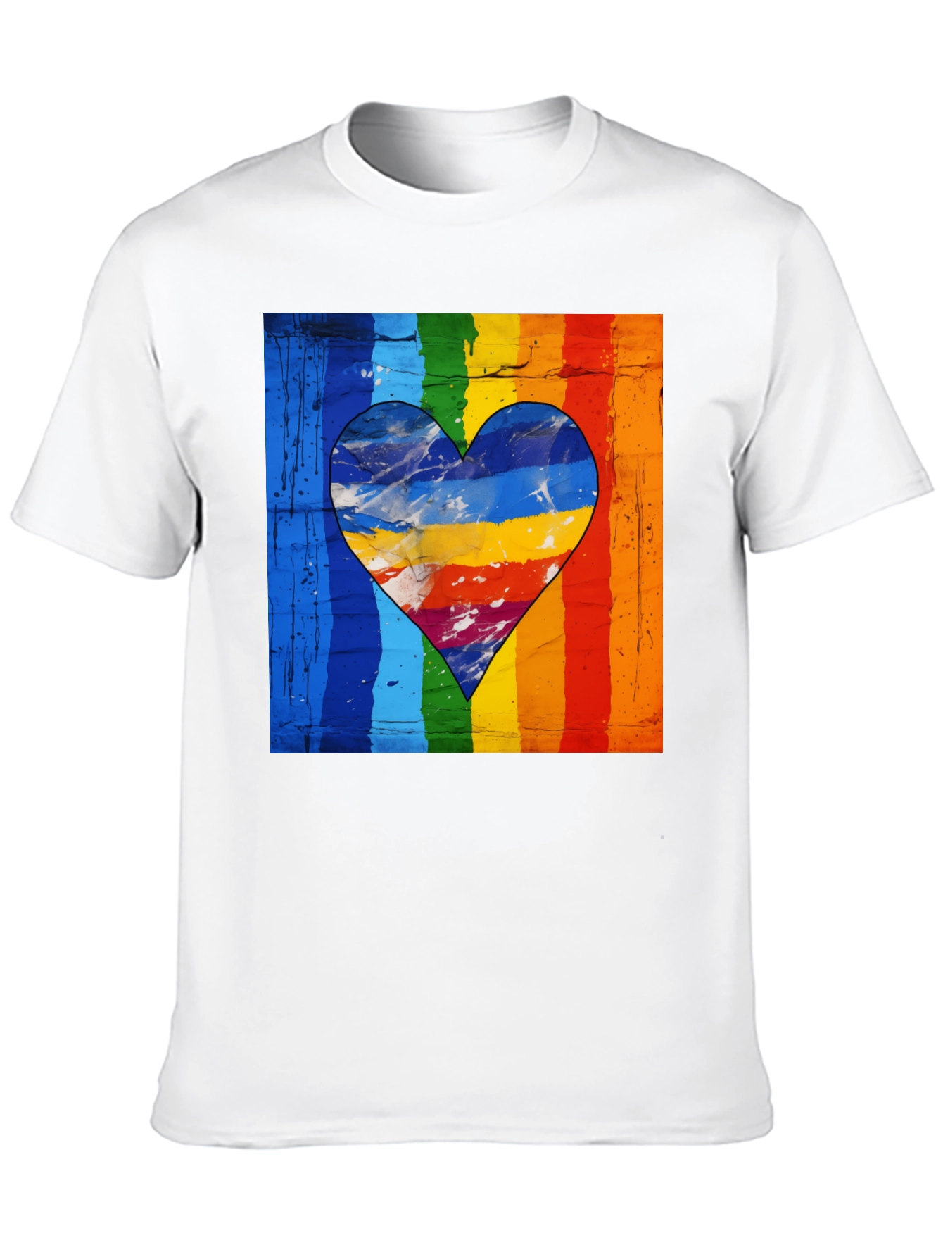 Rainbow Heart Graphic Tee - Pride Love