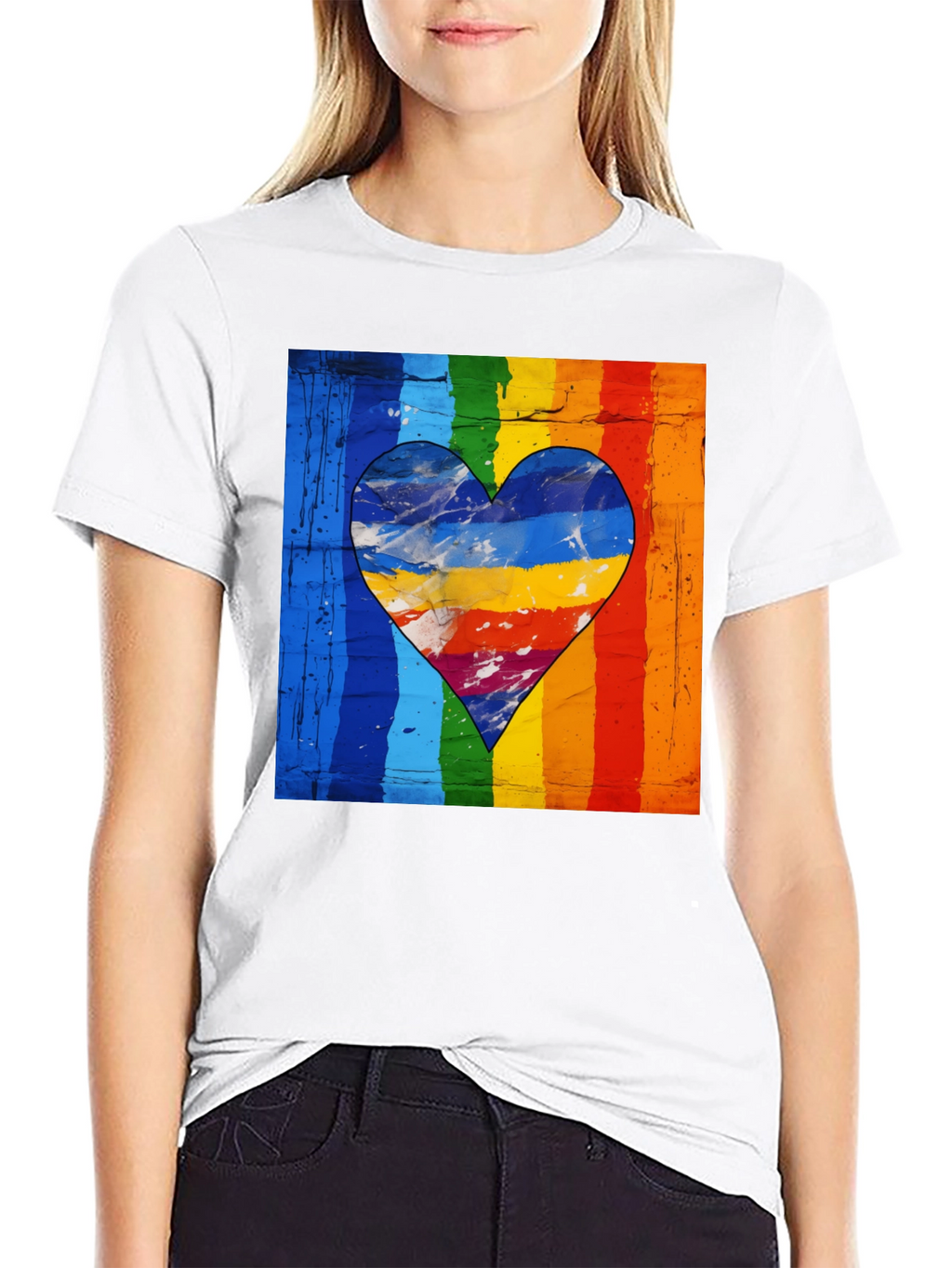 Rainbow Heart Graphic Tee - Pride Love