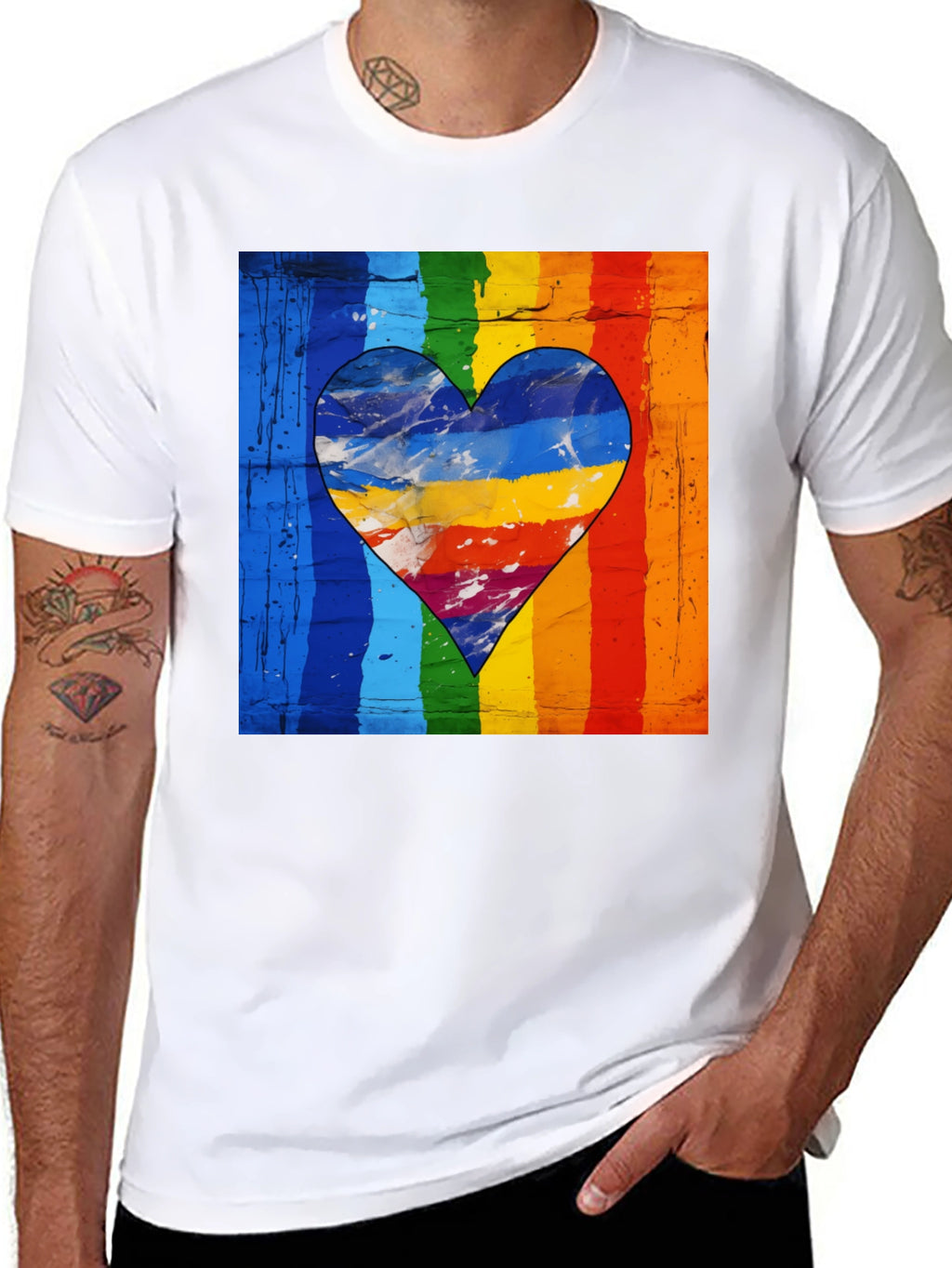 Rainbow Heart Graphic Tee - Pride Love