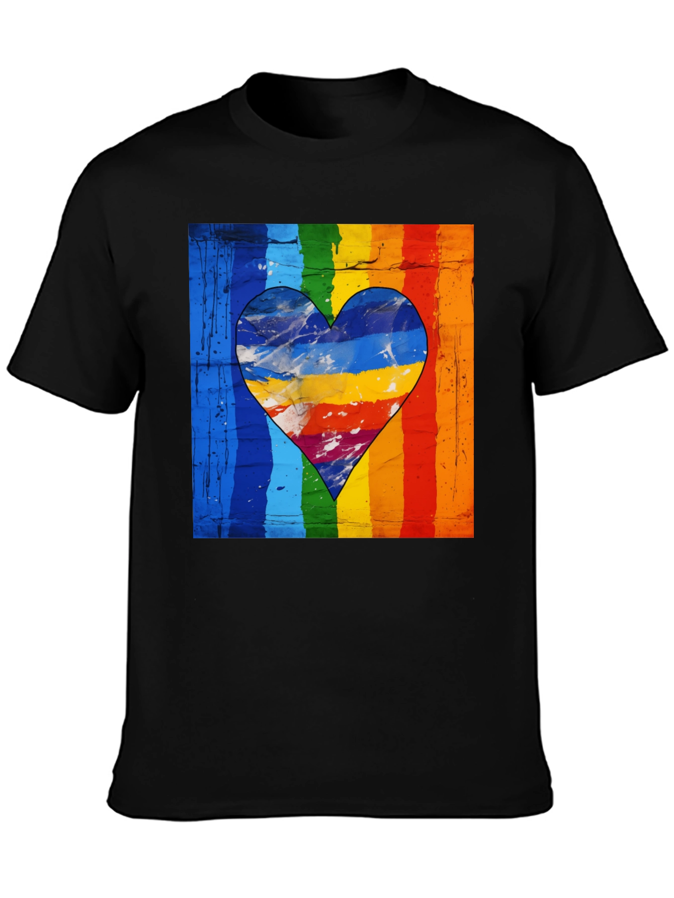 Rainbow Heart Graphic Tee - Pride Love