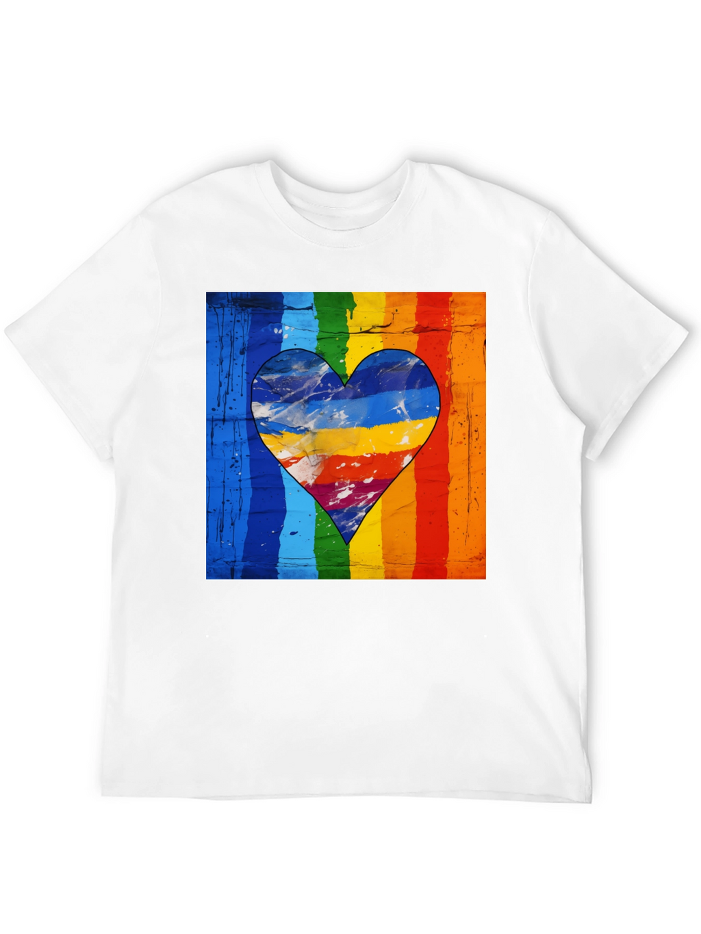 Rainbow Heart Graphic Tee - Pride Love