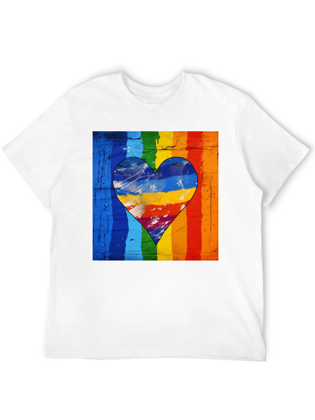 Rainbow Heart Graphic Tee - Pride Love