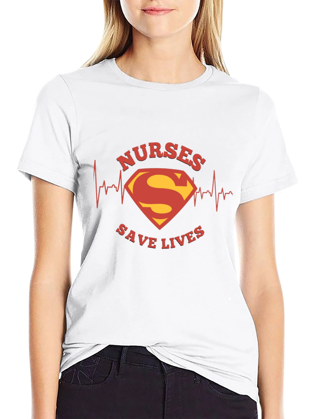 Nurses Save Lives Superman Style Black Tee