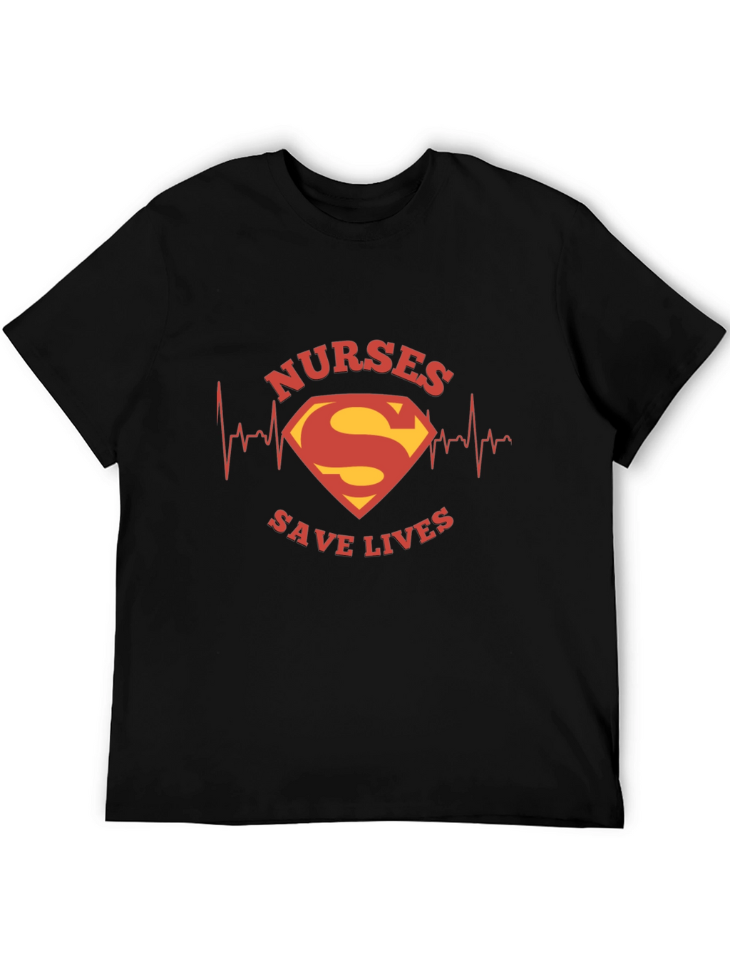 Nurses Save Lives Superman Style Black Tee