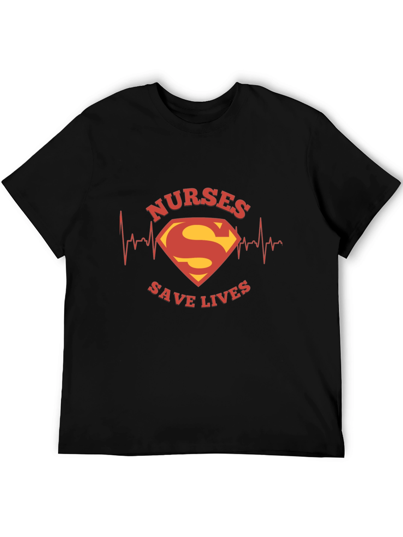 Nurses Save Lives Superman Style Black Tee