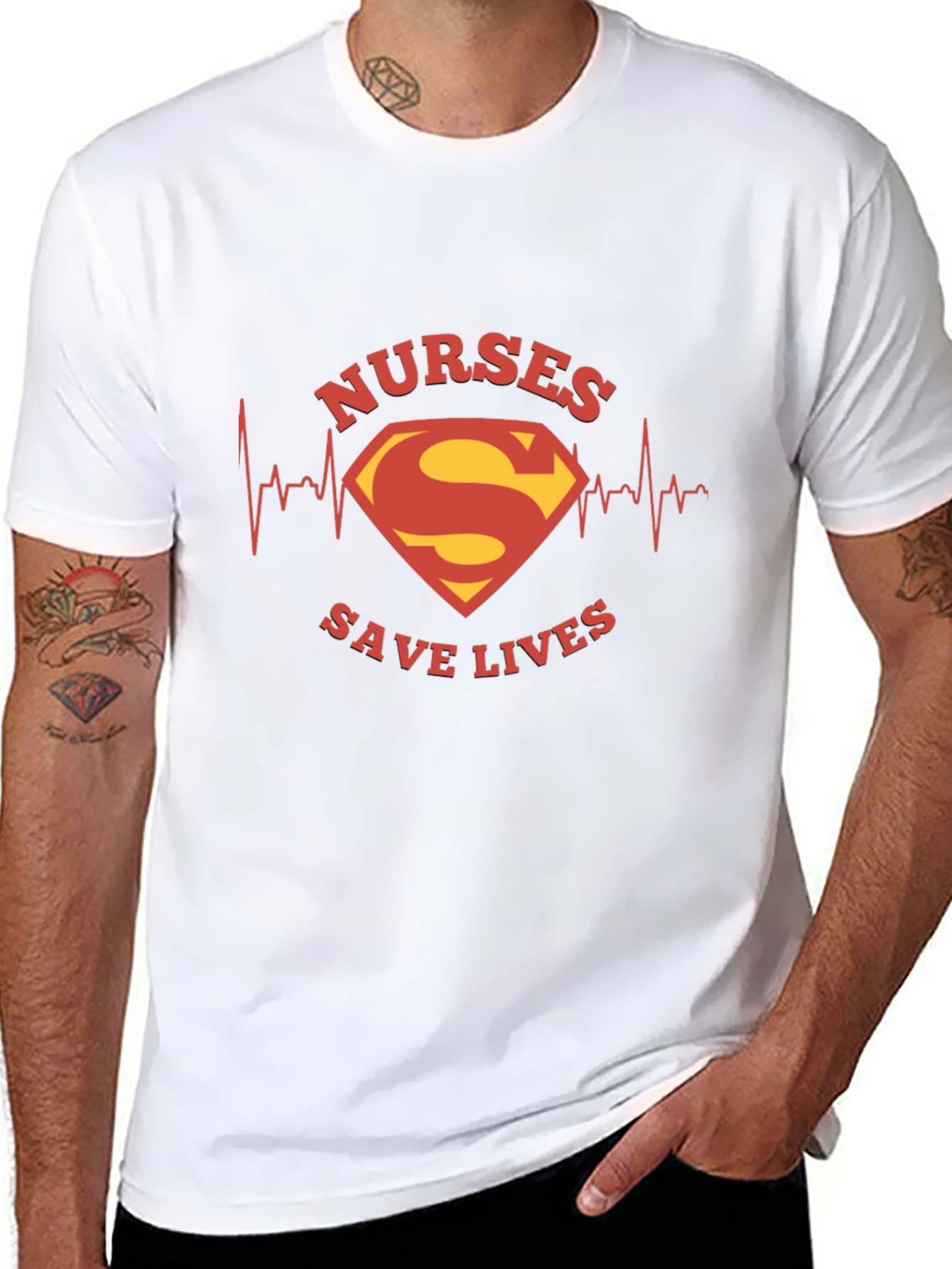 Nurses Save Lives Superman Style Black Tee