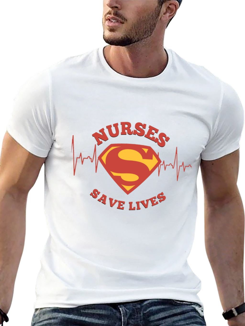 Nurses Save Lives Superman Style Black Tee