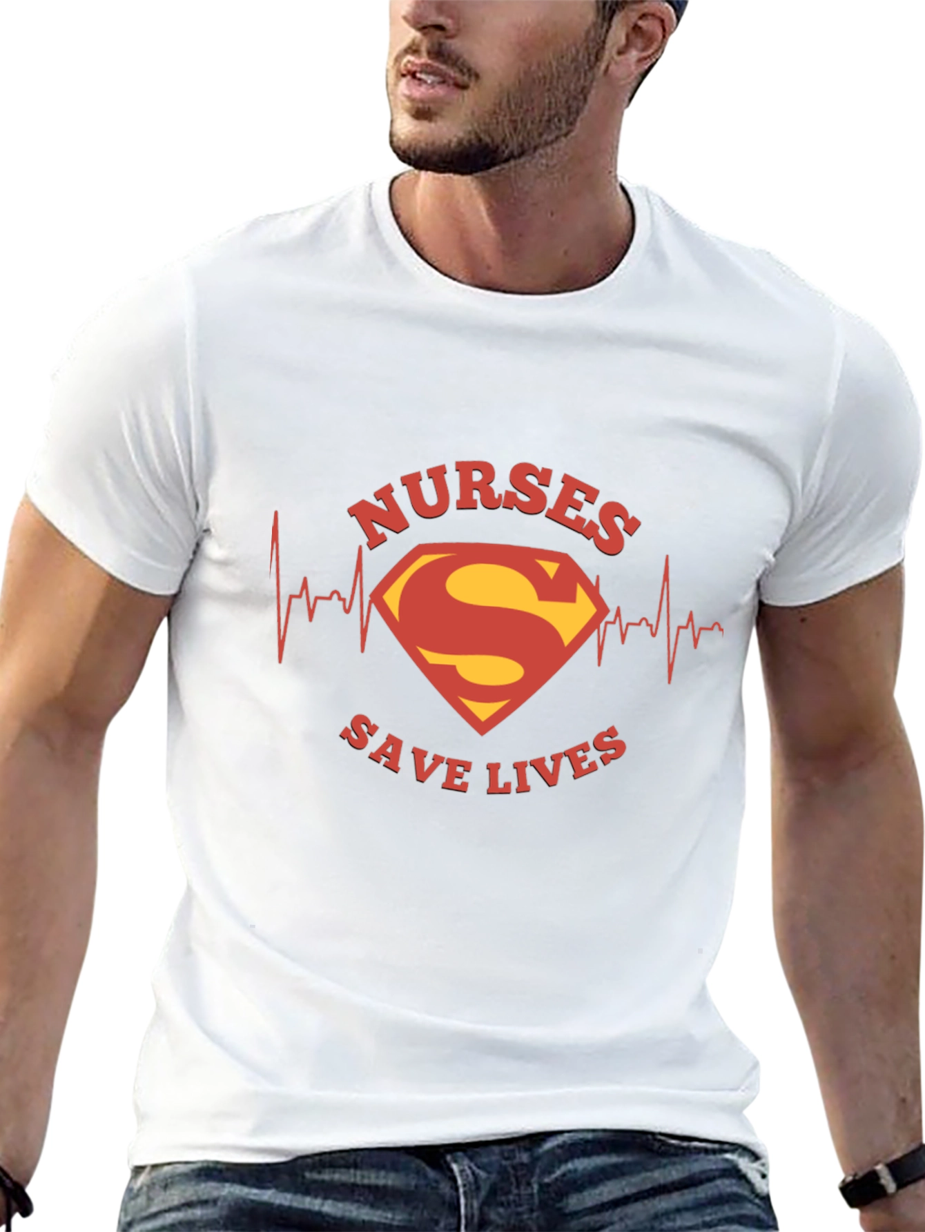 Nurses Save Lives Superman Style Black Tee
