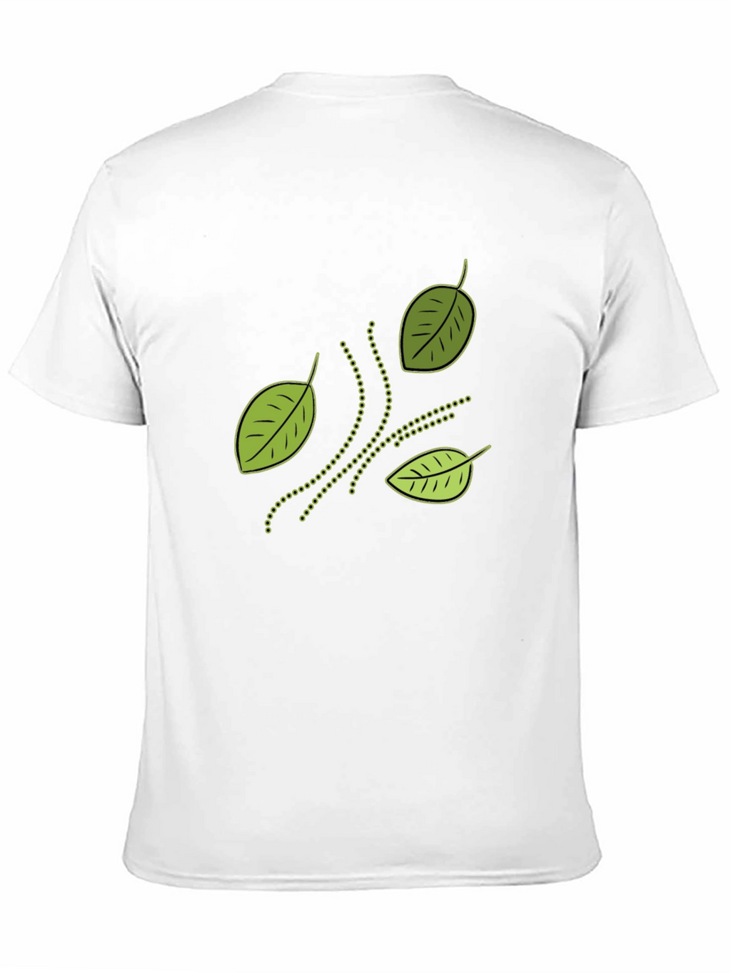 Nature Inspired Leaf Patterned Black T-Shirt