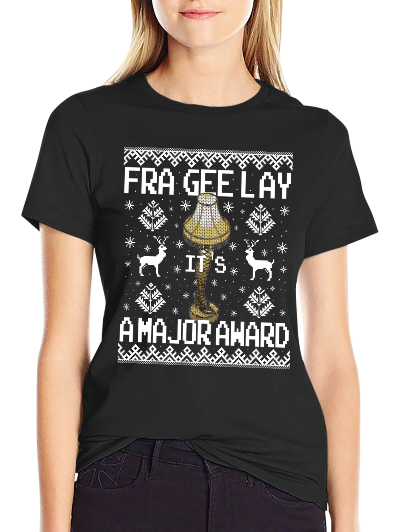 Fragile Leg Lamp A Major Award Ugly Christmas Sweater T-Shirt