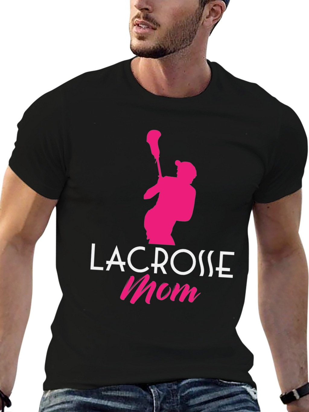 Lacrosse Mom Graphic Tee - Black