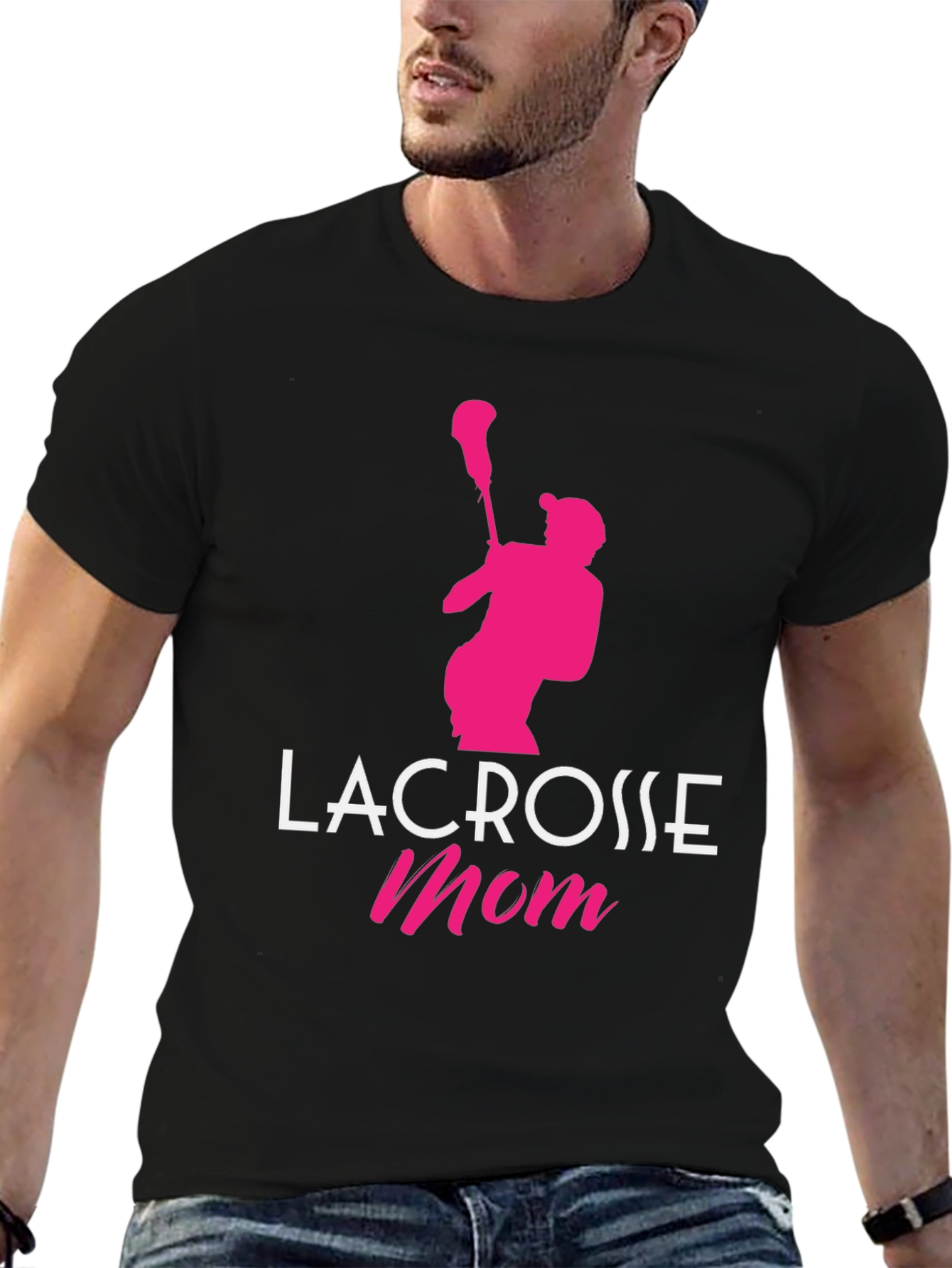 Lacrosse Mom Graphic Tee - Black
