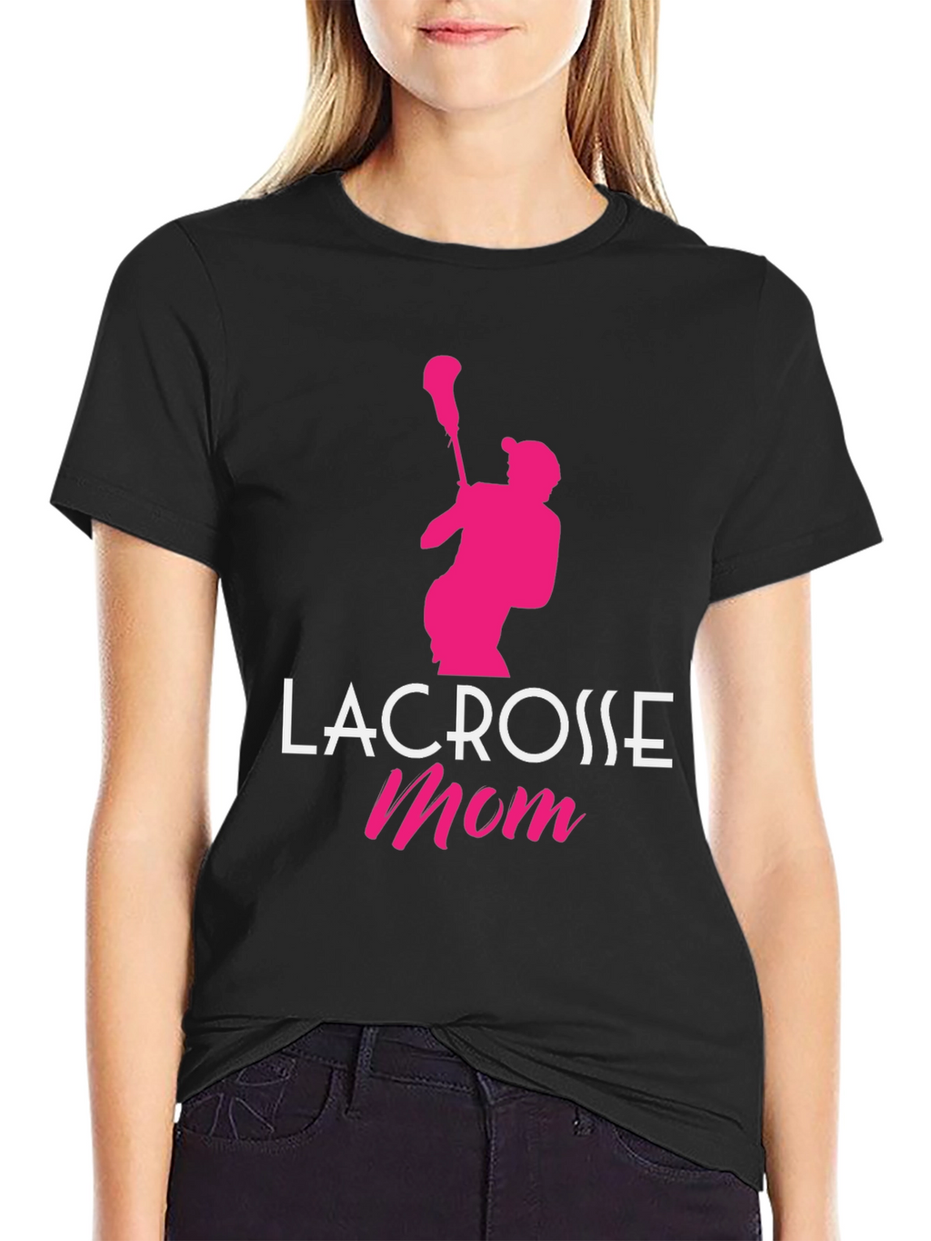 Lacrosse Mom Graphic Tee - Black