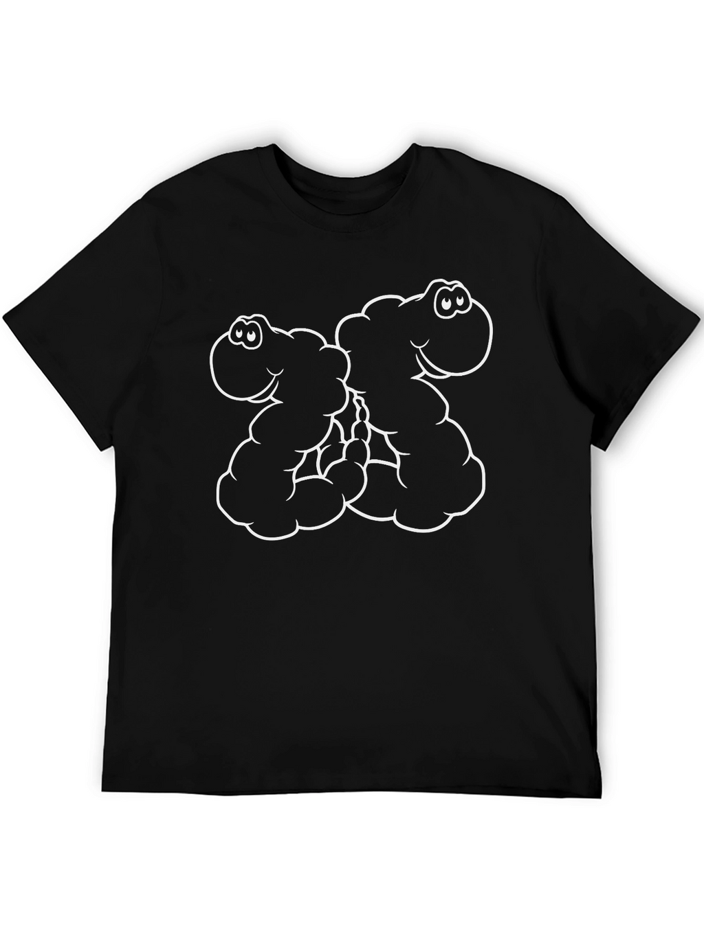 Cartoon Monster Hug Black T-Shirt
